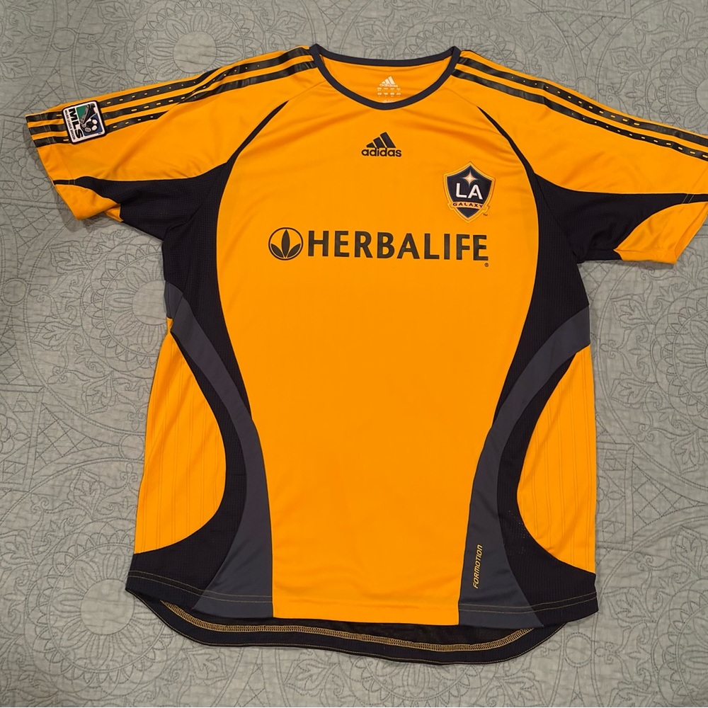 LA Galaxy Adidas Climalite MLS soccer jersey. Men’s Large